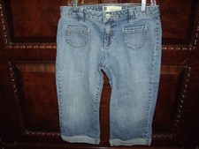 T17 GUC Girls Size 16 Gap Stretch Capris Floral Embroidery Adjustable Waist