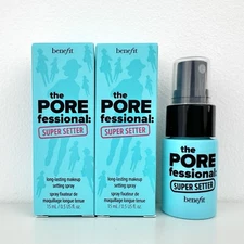 2 Benefit The POREfessional Super Setter Setting Spray Travel Mini 15ml 0.5oz Ea