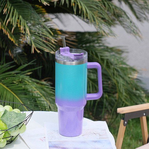40 oz Lilac Shades maniglia tazza auto tazza isolata 304 tazza fredda grande capacità USA - Foto 11 di 16
