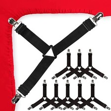 8pcs Bed Suspender Straps Mattress Fastener Holder Triangle Grippers Sheet Clips