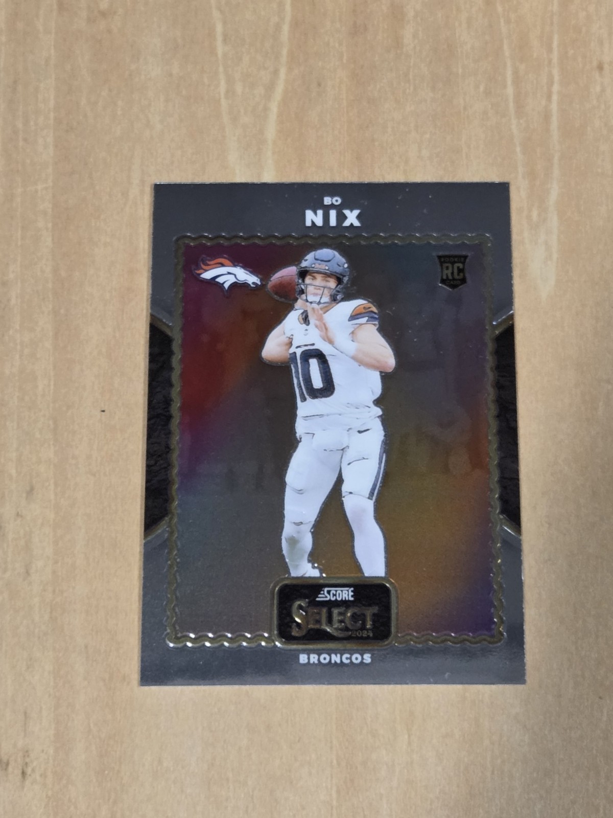 Bo Nix 2024 Panini Select Score Select Throwback RC. Denver Broncos