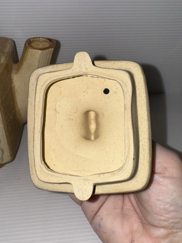 TETERA CUADRADA DE GRES CERÁMICO VINTAGE CON TAPA DE FLORES - Imagen 7 de 11