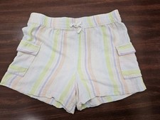 Wonder Nation Girls L Plus 10 12 Pastel Stripe Shorts Elastic Waist Summer