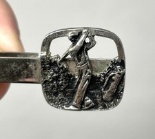 Vintage Gold Tone Figural Golfer Tie Bar Clip — listing 6