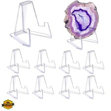 10 Packs Acrylic Easel Stands X-Large Clear Coin Display Easel Holder for Dis...
