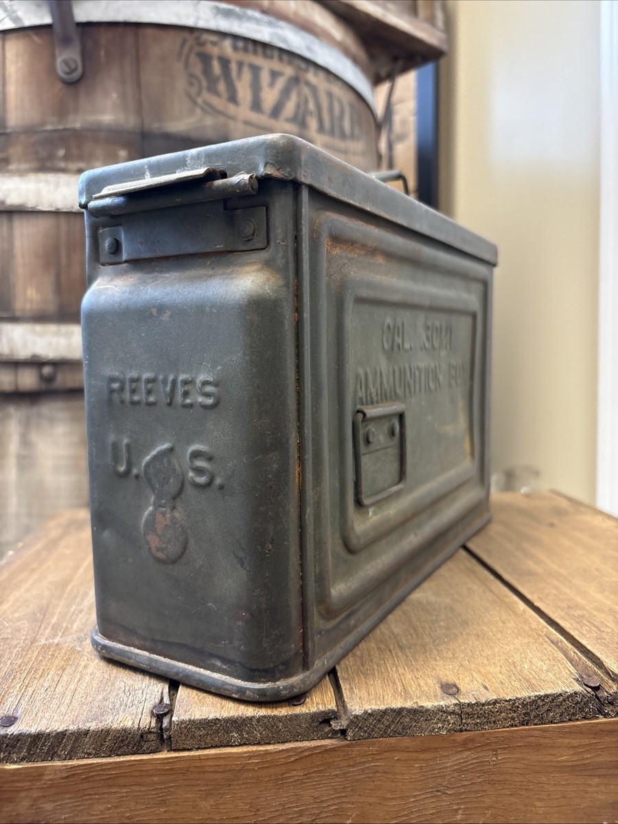 アンモ缶　ヴィンテージ Vintage US WWII Metal 30 Cal. M1 Ammo Ammunition Can Box Flaming