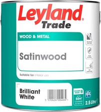 Leyland Trade Satinwood Paint - Brilliant White 2.5L