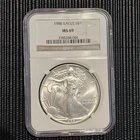 1986 American Silver Eagle $1 NGC MS69 First Year Of Issue- FREE SHIPPING