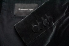 Cappotto giacca formale Ermenegildo Zegna Milano velluto 100% cotone nero tg 50R GRANDE