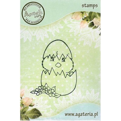 Transparent Stempel Motivstempel Clear Stamp - Huhn im Ei - AGATERIA