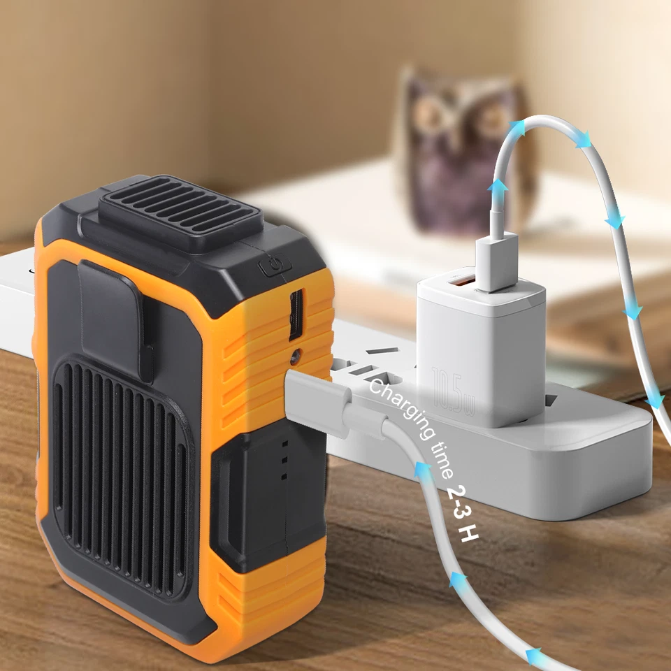 6000mAh Waist Clip Fan Outdoor Personal Portable Cooling Belt USB Rechargeable - image 3 of 4