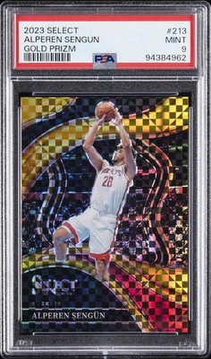 2023 PANINI SELECT GOLD PRIZM #213 ALPEREN SENGUN 10/10 PSA 9