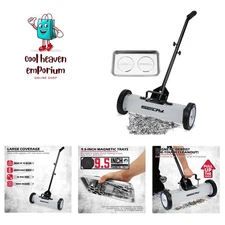 18-Inch Rolling Magnetic Sweeper with 9.5-inch Magnetic Trays, 45-Pound Capac...