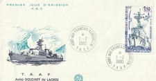 1.2.1980 T.A.A.F ENVELOPPE 1er JOUR AVISOT DOUDART de LAGREE TRES BON ETAT