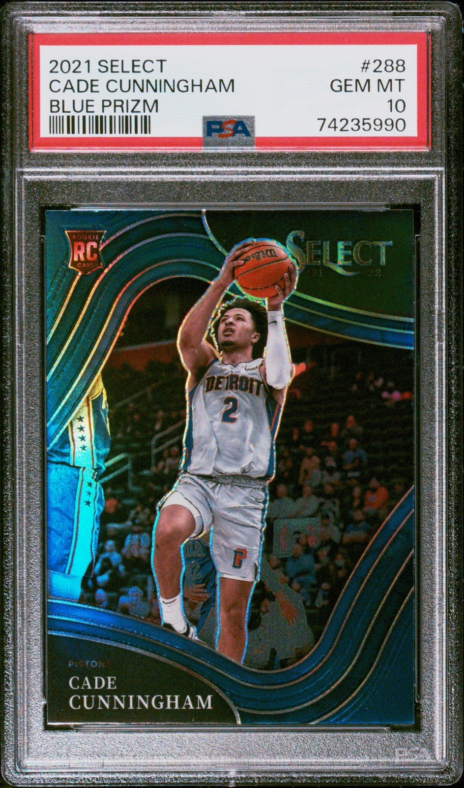 2021-22 Panini Select - Courtside Cade Cunningham #288 Blue Prizm (RC) PSA 10