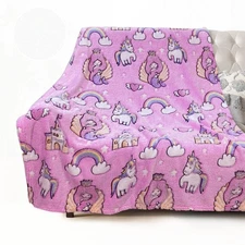 COMFAR Mermaid Blanket for Girls 4-6, Mermaid Gifts, Kids Blanket, 40x 50, Pi...