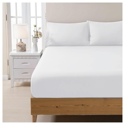 Apex Furnishings 100 % ägyptische Baumwolle 300 Fadenzahl doppelt doppelt, weiß 