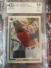 MICHAEL JORDAN 1991 Upper Deck SP1 1st Baseball Rookie Card RC BGS BCCG 10 MINT