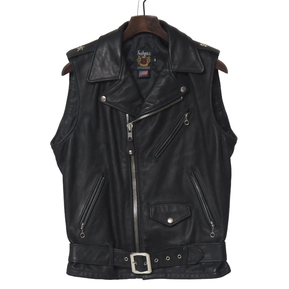 SCHOTT Vest Coats, Jackets & Vests Leather Outer Shell for Men for