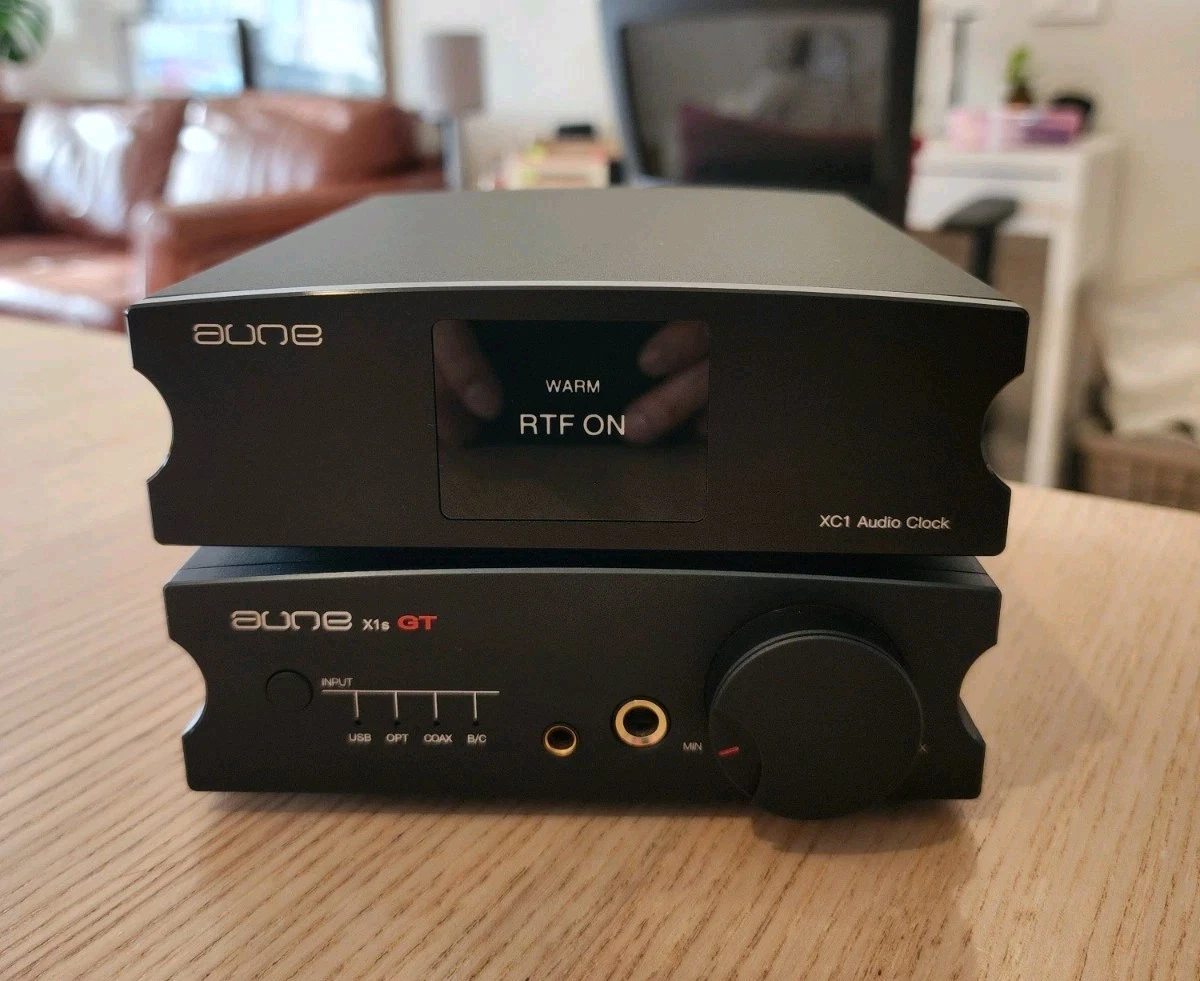 Aune X1s GT + XC1 headphone amplifier DAC external clock combo