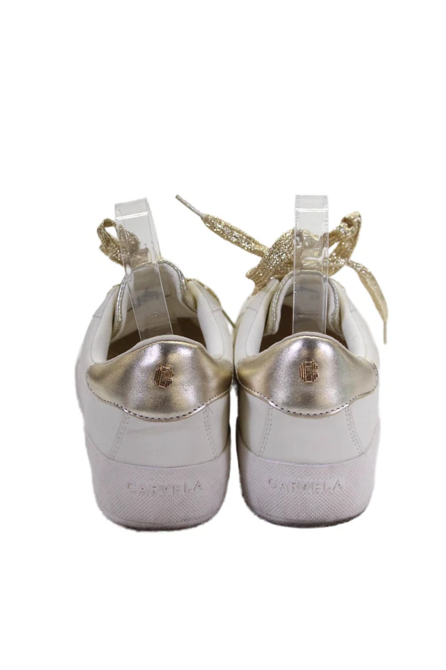 Carvela Womens Metallic Animal Print Detail Casual Sneakers White Size EUR 39 - Image 3 of 4