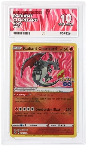 Radiant Charizard 011/078 Pokemon Go Ace 10 Grade 10 Ace Grading Pokemon TCG