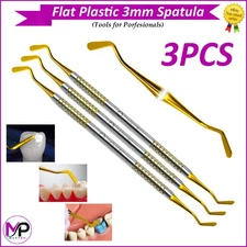 Flat Plastic Composite Filling Instrument 3mm Double Ended Dental Tools Gold Tip