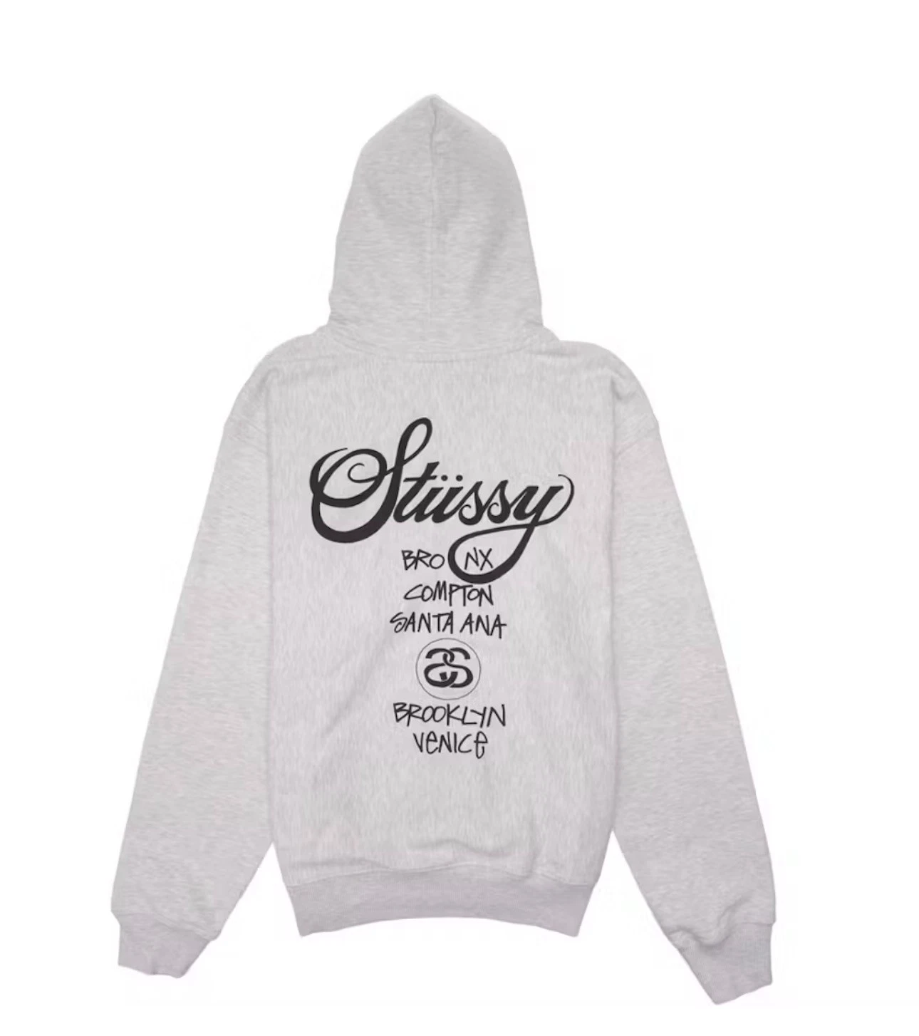 Stussy World Tour Zip Hoodie (Ash Heather) Men's Sizes S-XL