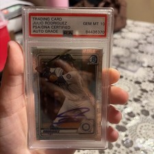 Julio Rodriguez Autograph 2020 Bowman Chrome Mega Box Refractors PSA/DNA 10 🔥🔥