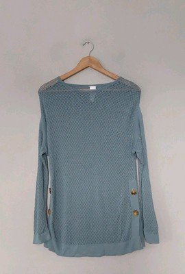 #ad #ad Wynne Collection Long Sleeve Open Knit Jumper Size Small Chest 36quot; Sea Blue QVC GBP 14.96