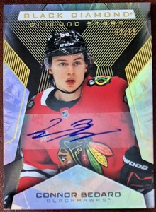 Carte Connor Bedard Rookie Logo Team Jumbo Auto 2023-24 Upper Deck Black Diamond /49