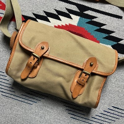 Vintage Polo Ralph Lauren Bag Twill & Leather Messenger Bag Tan | eBay