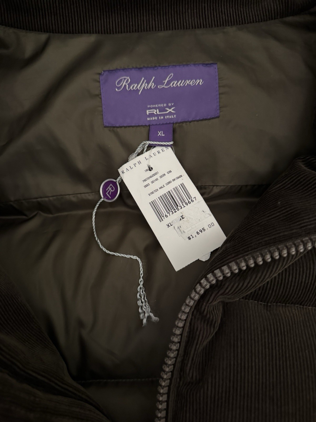 RLX Ralph Lauren Stretch Wale Puffer Jacket Size XL Retail $1,695. image 3