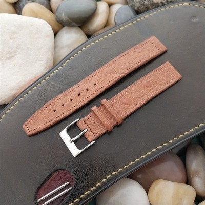 5/8'' Embossed Calfskin Double-Keeper Classic 1950s Unused Vintage Watch Band