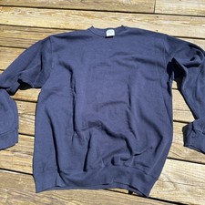 Vintage Tultex Sweatshirt Mens XLT Blue Blank Fleece Crewneck Raglan USA 90s