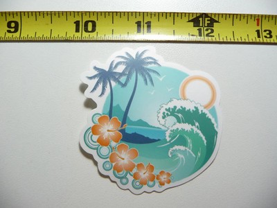 HAWAII WAVES CRASHING BEACH SMALL STICKER DECAL VACATION TRIP FUNNY