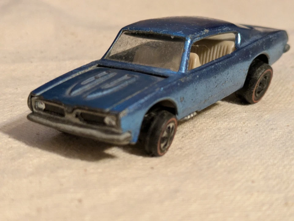 1968 Hot Wheels Bleu Sur Chrome Barracuda Personnalisé HK Redlines - Photo 2/4