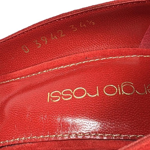 Auth sergio rossi - Red Suede Women's Pumps - Picture 9 of 9