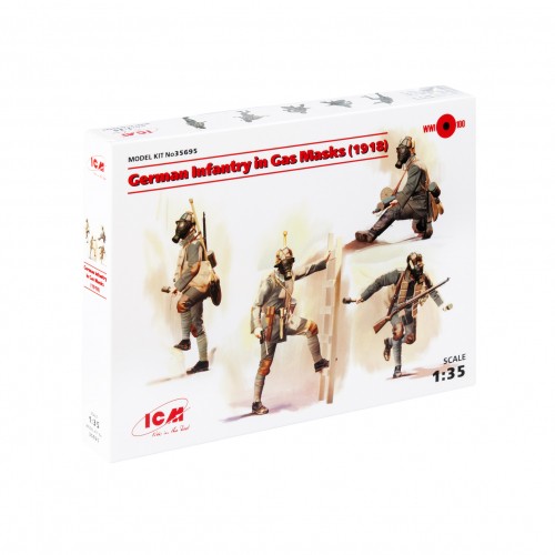 ICM - German Infantry In Gas Masks (1918) - 1:35 - 4 Figuren-image