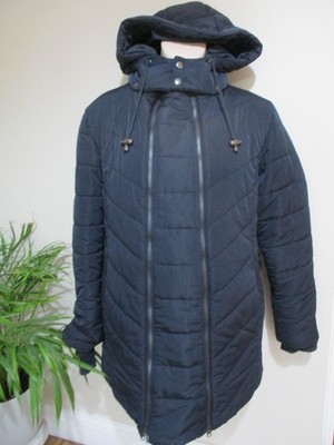 JOJO MAMAN BEBE MATERNITY BEYOND NAVY QUILTED BELTED PARKA COAT JACKET  SIZE 14 UK