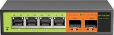 6 Port 2.5Gb Network Switch Unmanaged 4x 2.5G 2x 10G SFP Metal Hub Fanless