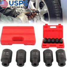 5pcs 12 Drive Deep Impact Axle Hub Socket Set 6 Point 33mm 34mm 35mm 36mm 38mm