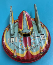 Modern Toys Japan Z-101 tin litho frictio flying saucer