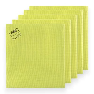 PVA Microfiber Cleaning Towels,Streak Free Shine,Ultra Absorbent, 5 Pack, yellow