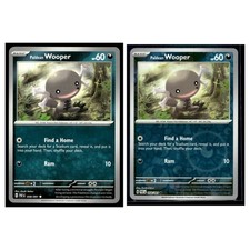 2 Card Pokemon - SV: Paldean Fates - Paldean Wooper 058/091 Regular & Reverse LP