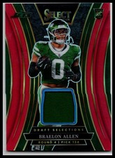 2024 Panini Select #DSM-BAN Braelon Allen Draft Selections Memorabilia Red Prizm