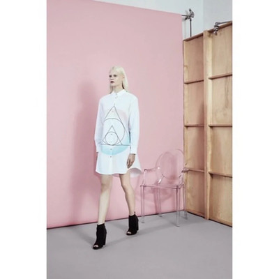 Marc Jacobs Geometric Shirt Dress Triangle Circle Spiritual Magic Shapes Small