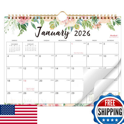 2026 Wall Calendar 11x8.5'' Monthly Planner Jan-Dec Spiral Bound Julian Dates
