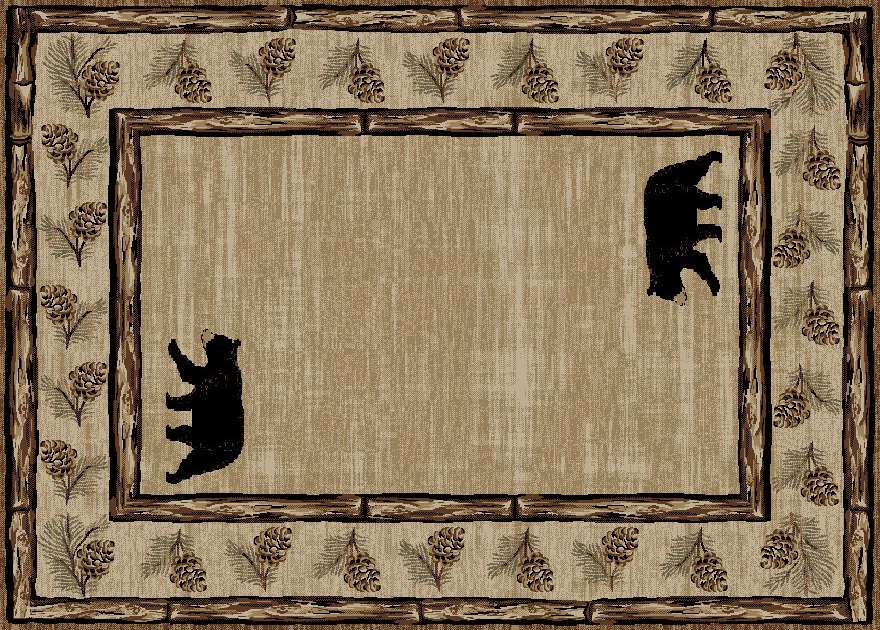 Tapete de área 8x10 Bear Pinecone Lodge - Imagem 2 de 2