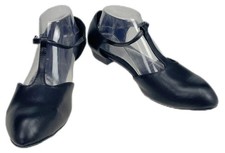 EU 43 Dance Shoes Black Synthetic Mary Jane 1 Heel Salsa Ballroom Pump